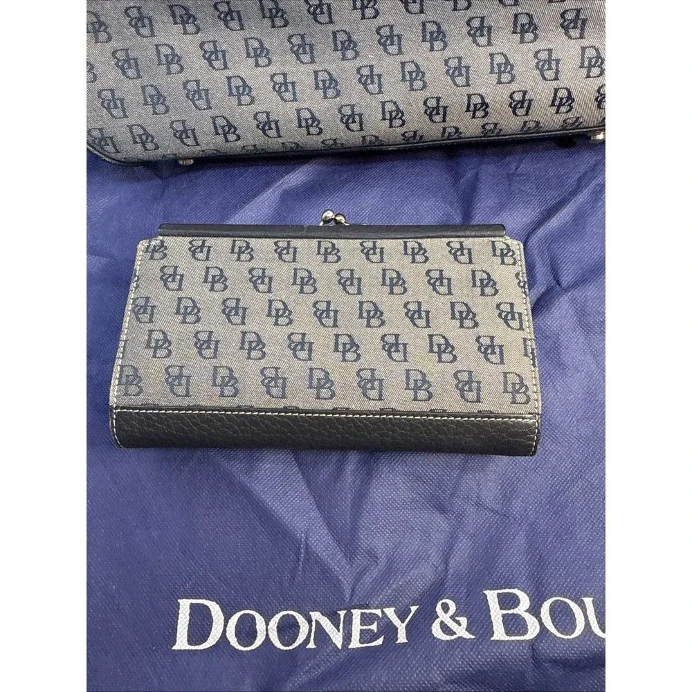 Authentic Dooney & Bourke Signature Monogram 2pc Satchel & Wallet Set